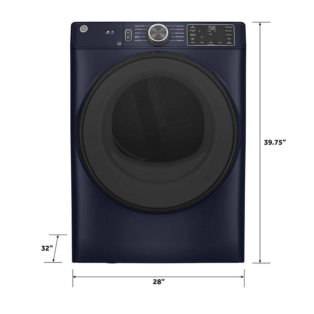 Sapphire Blue 7.8 Cu. Ft. Smart Stackable Electric Dryer