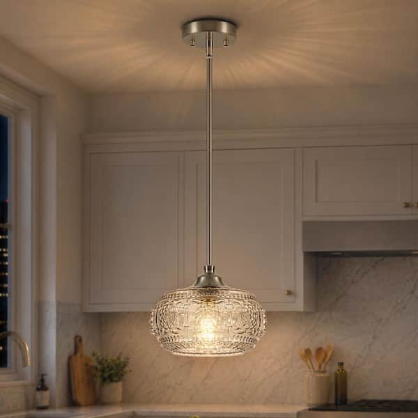 Merbotin RayHome 1-Light Brushed Nickel Textured Pendant Ceiling