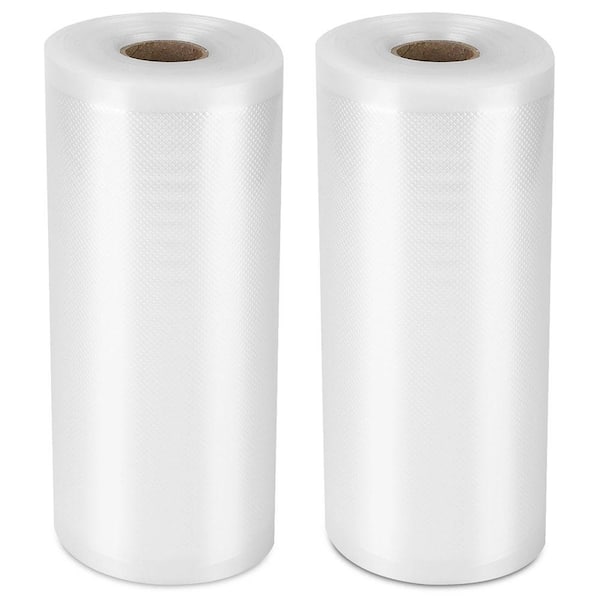 10.82 in. x 49 ft. Clear Vacuum Sealer Bags, Food Storage Bag Vacuum Storage Bag (2 Pack)