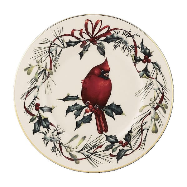 Winter Greetings Cardinal Accent Plate