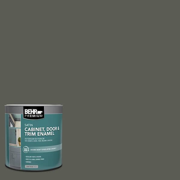 BEHR PREMIUM 1 qt. #N380-7 Black Bamboo Satin Enamel Interior/Exterior Cabinet, Door & Trim Paint