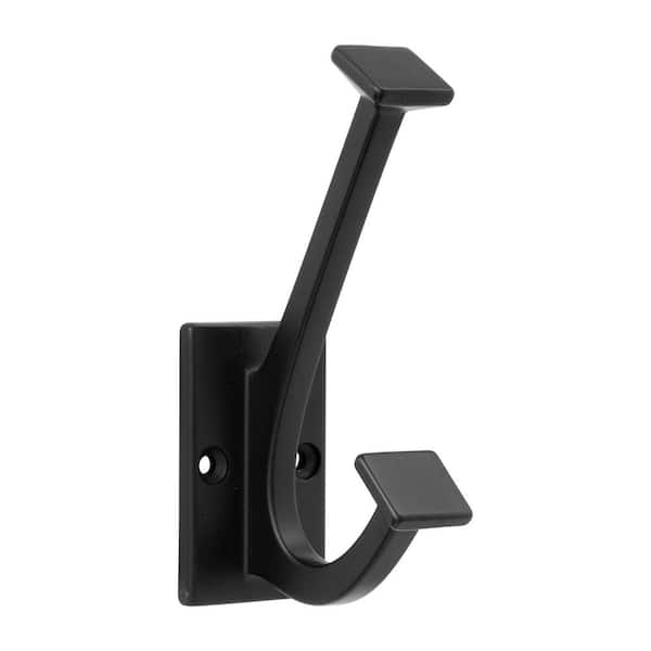 Skylight 4-7/8 in. x 1-1/2 in. Zinc 35 lbs. Capacity Matte Black Decorative Wall Hook (5-Pack)