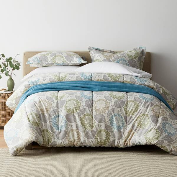 The Company Store Garden Club Floral 3-Piece 200-Thread Count Cotton Percale King Comforter Set