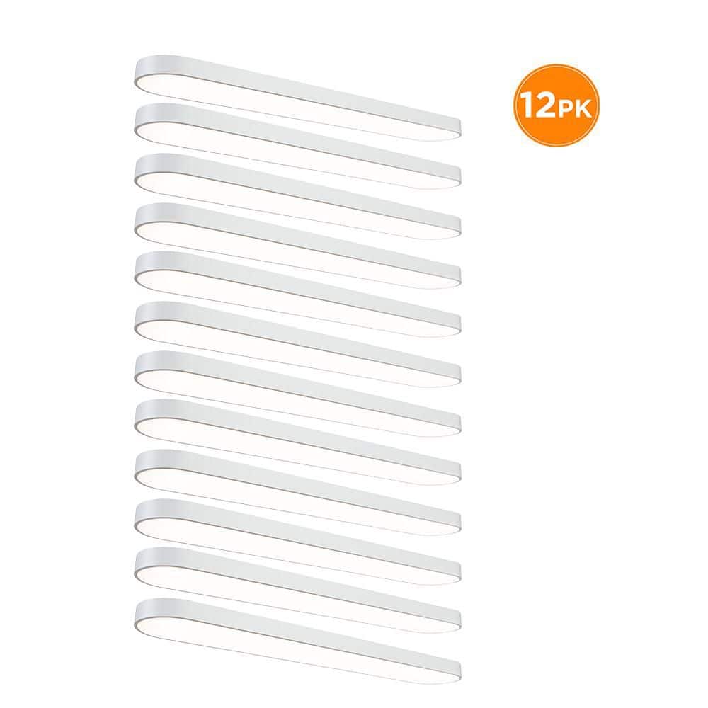 12-Pack 4 ft. x 8 in. LED Flush Mount Ceiling Light Selectable CCT 2700K-5000K, Dimmable Low Profile, 3500LM 52W, White price history on PriceWatchPro