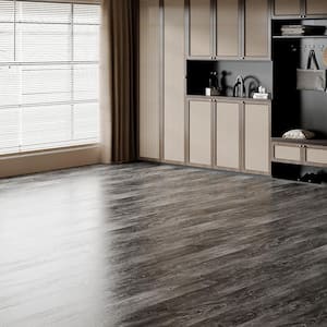 Gray 12 MIL 6" W x 36" L Water Resistant Peel and Stick Vinyl Flooring Tile, Self-Adhesive Flooring (54 sq. ft./Box)