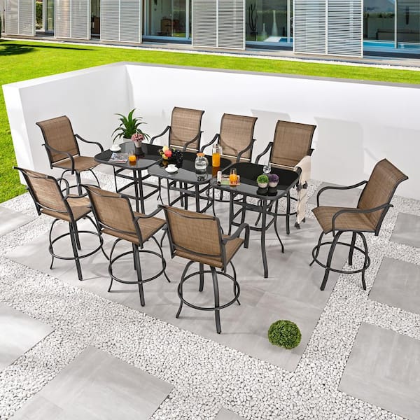 Patio Festival 11-Piece Square Metal Outdoor Dining Set