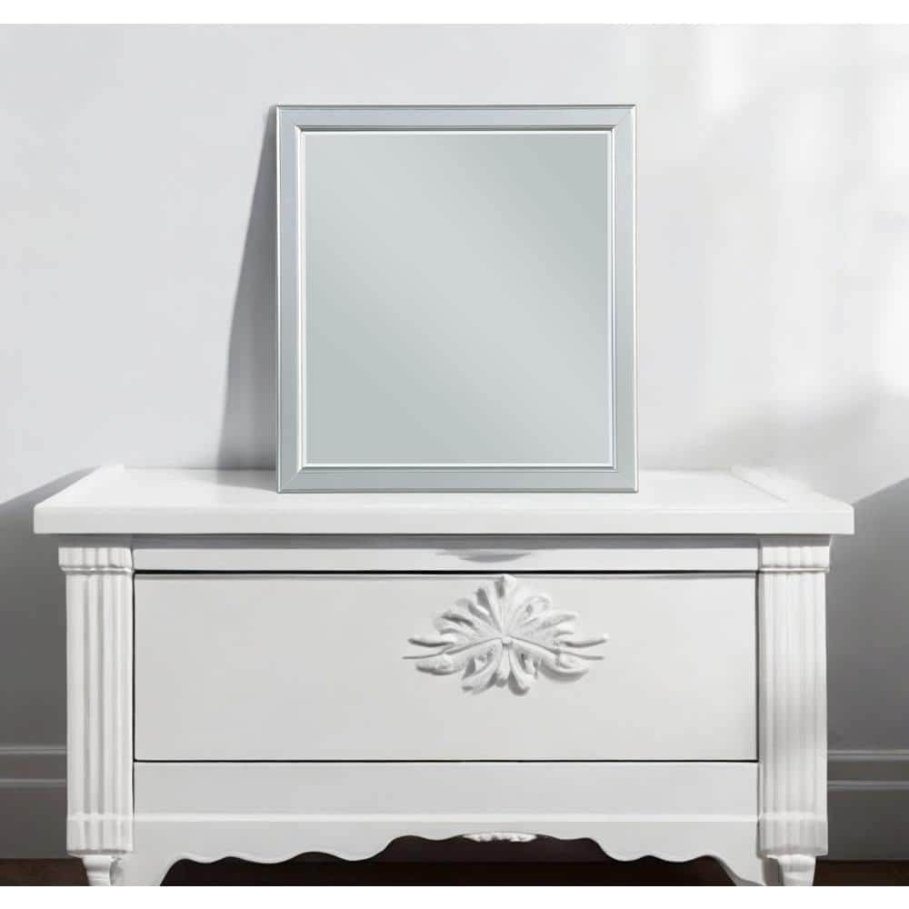 Elegant Full-Length Louis Philippe Silver Wood Dresser Mirror