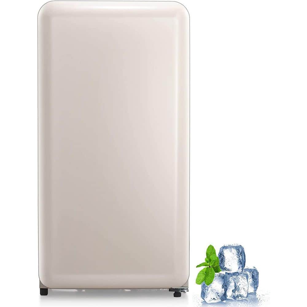 Edendirect Mini Fridge with Freezer, 3.2 cu. ft. Vintage Refrigerator with Adjustable Removable Glass Shelves, White