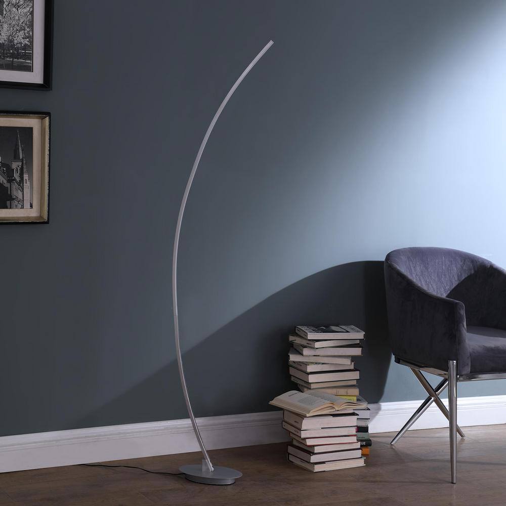 62.25-Inch Brushed Nickel Arc LED Floor Lamp