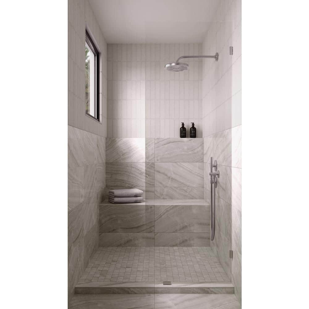 Gemma 12" x 24" Gray Onyx Polished Porcelain Tile