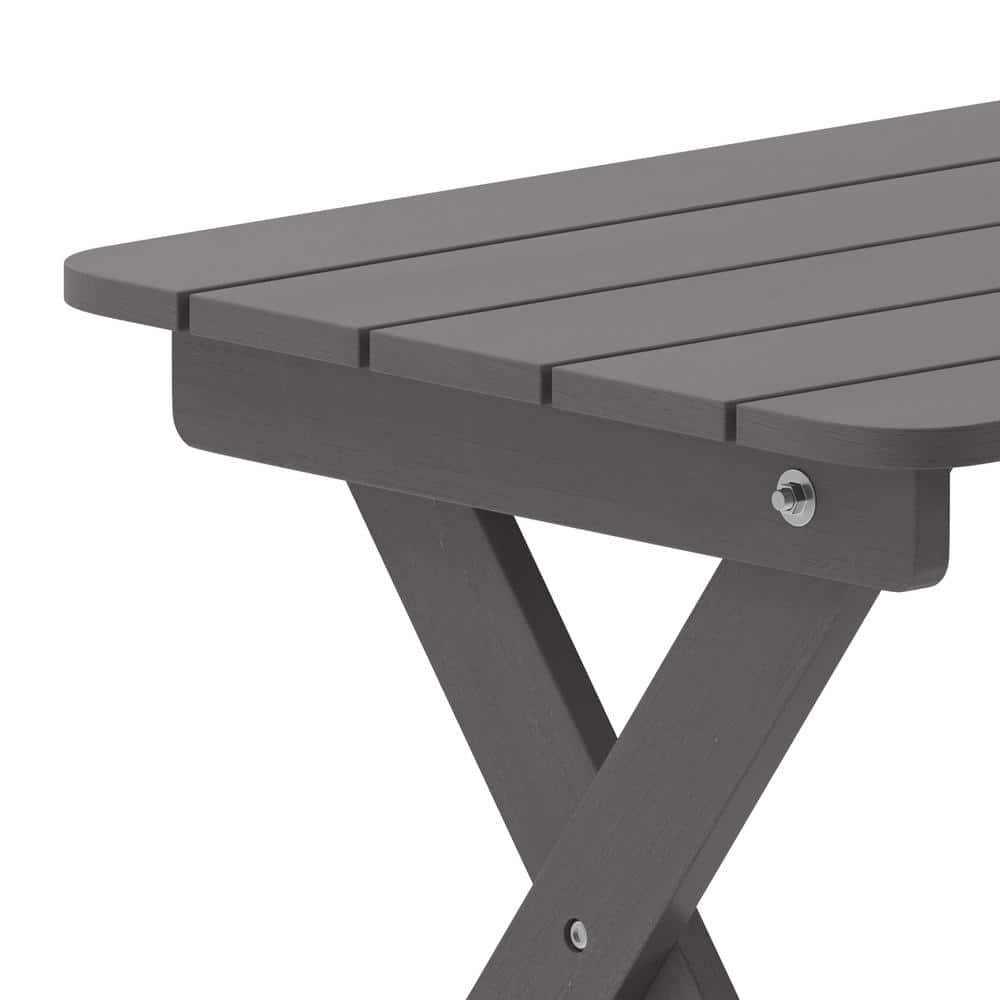 Gray HDPE Folding Adirondack Outdoor Side Table