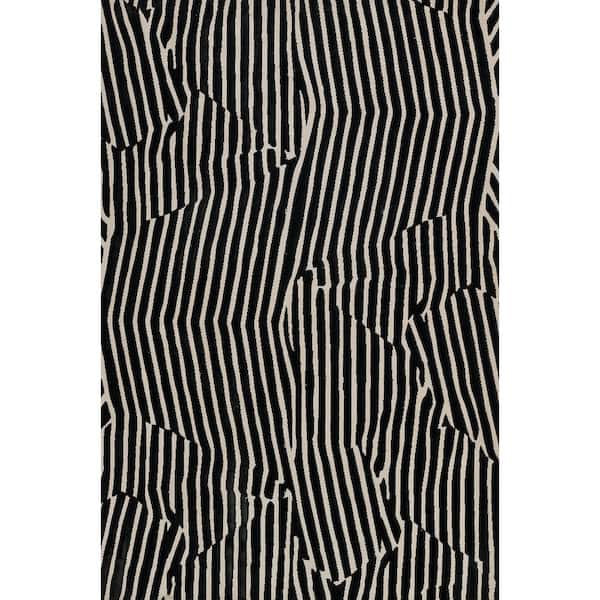 Momeni Xander Black 8 ft. X 10 ft. Geometric Indoor Area Rug