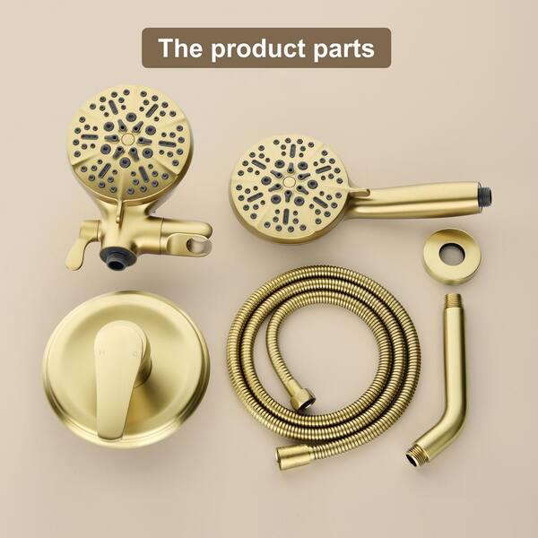 7-Spray 4.72 in. Dual Shower Head Fix and Handheld Shower