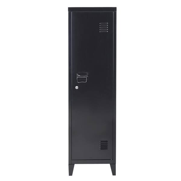 Homy Casa Councilbluffs Black Metal Storage Cabinet