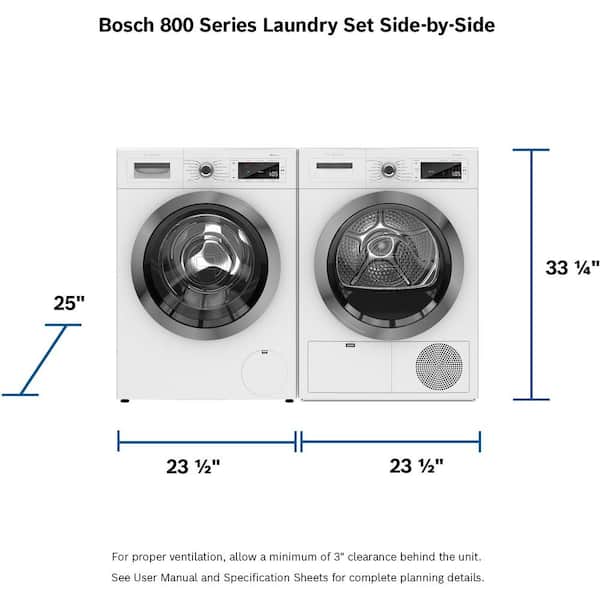 Bosch 800 Series 24 in. 2.2 cu. ft. 240-Volt White with Chrome
