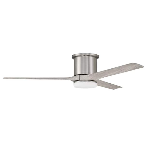 CRAFTMADE Burke 60 in. Indoor Brushed Polished Nickel Finish Ceiling Fan with Smart Wi-Fi Enabled Remote and Integrated LED Light
