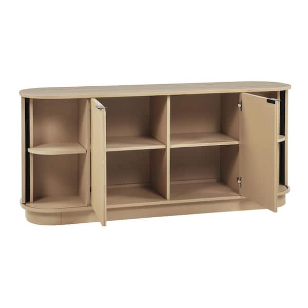 Best Master Furniture Caldera Light Oak Wood Buffet with Fluted