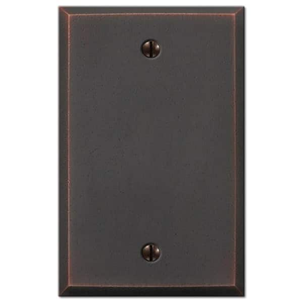 AMERELLE Manhattan 1 Gang Blank Metal Wall Plate - Aged Bronze