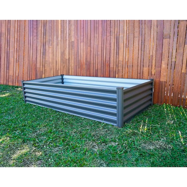 78 in. L x 39.3 in. W x 16 in. H Woodland Gray Galvanized Metal Raised Garden Bed