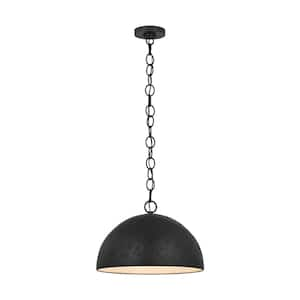 Whare Large 1-Light Aged Iron Shaded Pendant Light