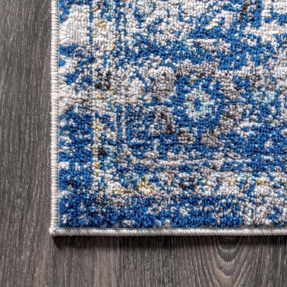 Ivory and Blue Persian Boho Vintage Medallion Area Rug
