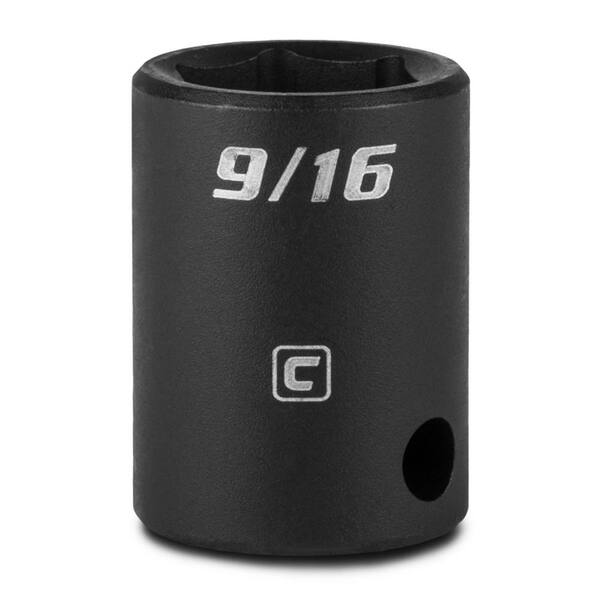 Gray Tools 9/16-Inch X 3/8-Inch Drive 6 Point Deep Length Black Impact Socket 