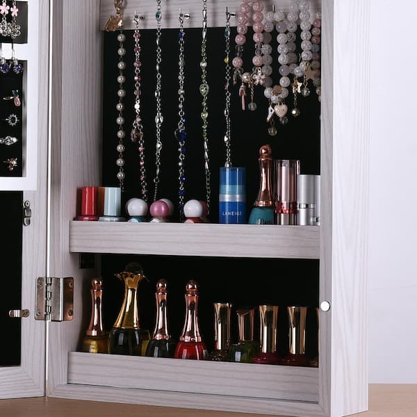 Jewelry Cabinet. WHITE Jewelry Storage/wooden Wall Mounted 