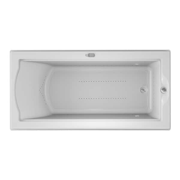 JACUZZI FUZION PURE AIR 70.7 in. x 35.4 in. Rectangular Air Bath Bathtub with Right Drain in White
