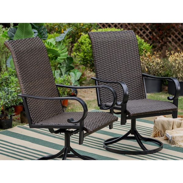 Round back rattan patio chair hot sale