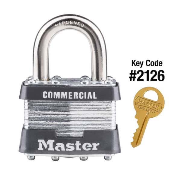 No. 1 Steel Laminated Padlock 1-1/2 in. L Shackle Keyed Alike No. 2126