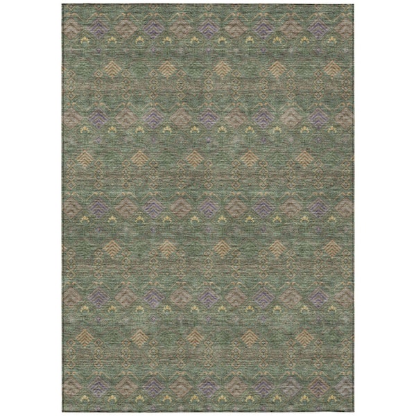 Chantille Machine Washable Indoor/Outdoor Abstract ACN2487 Basil 5 ft. x 7 ft. 6 in. Area Rug