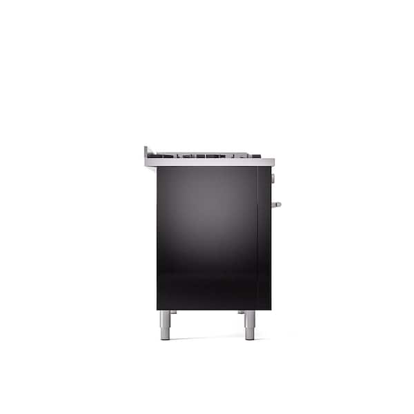 Professional Plus II 48 in. 8 Burner Plus Griddle Freestanding Double Oven Dual Fuel Range with Glossy Black