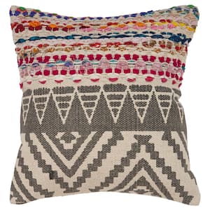 Lucia Bohemian Multicolored Geometric Hypoallergenic Polyester 18 in. x 18 in. Throw Pillow