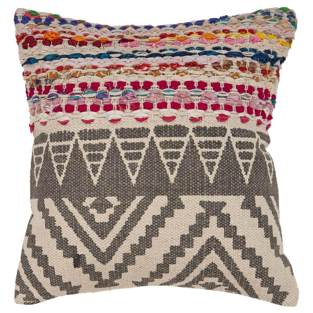 Lucia Bohemian Multicolored Geometric Hypoallergenic Polyester 18 in. x 18 