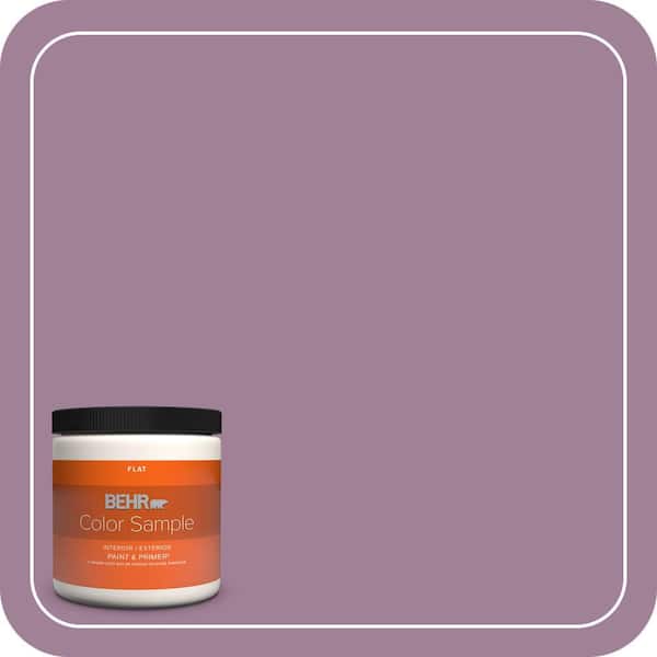 BEHR PREMIUM PLUS 8 oz. #PMD-82 Violet Bouquet Flat Interior/Exterior Paint & Primer Color Sample