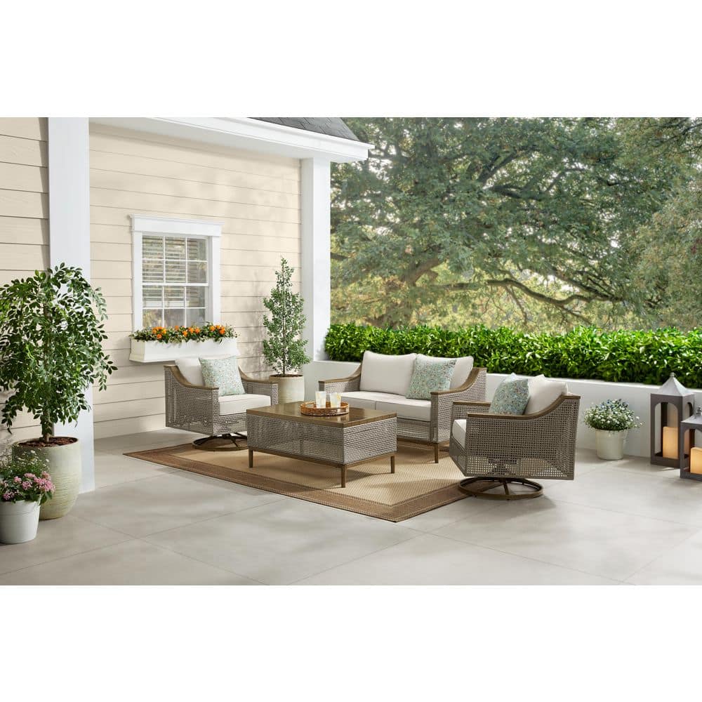 Pinecrest 4-Piece Wicker Patio Conversation Set with CushionGuard Beige Cushions price history on PriceWatchPro