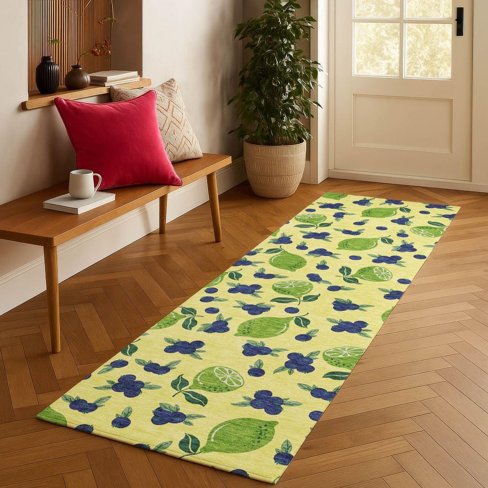 Chantille Machine Washable Indoor/Outdoor Abstract ACN2354 Yellow 2 ft. 3 in. x 7 ft. 6 in. Runner Rug price history on PriceWatchPro