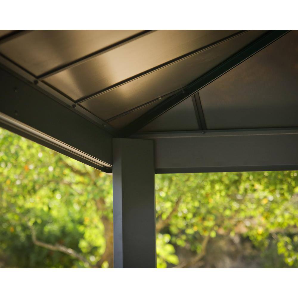 Gray Aluminum and Polycarbonate 14' x 14' Carport Kit