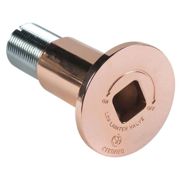 Blue Flame Decor Gas Valve Flange with Bushing in Polished Copper
