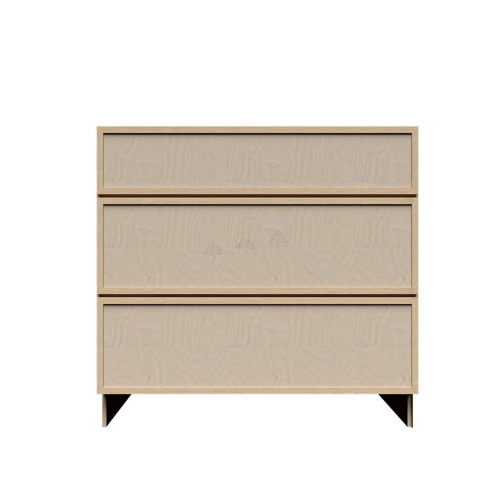 Slim Shaker Assembled 30 in. W x 34.5 in. H x 24 in. D 3-Drawer Kitchen Cabinet in Natural Wood price history on PriceWatchPro