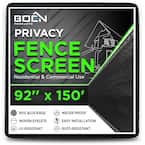 92 in. x 150 ft. Black Privacy Fence Screen Netting Mesh with Reinforced Eyelets for Chain link Garden Fence