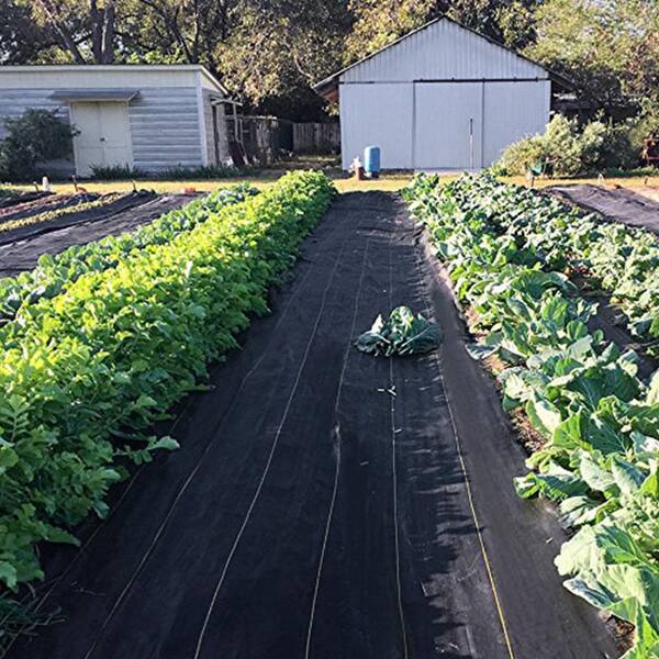 Heavy Duty Weed Barrier Landscape Fabric – 4FT X 250FT, 5OZ Woven Polyethylene Mat, Black, JBXBZ4250FT5TV2E2