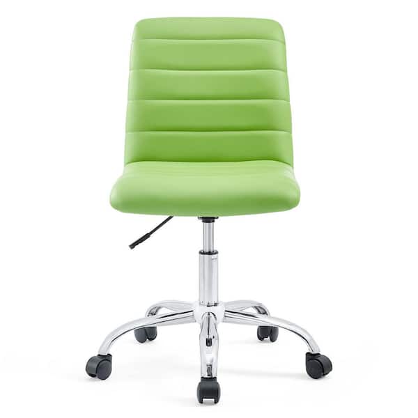 MODWAY Ripple Armless Mid Back Office Chair in Bright Green