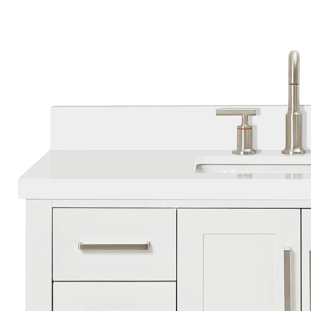 Magnolia White Solid Wood Freestanding Bath Vanity with Quartz Top