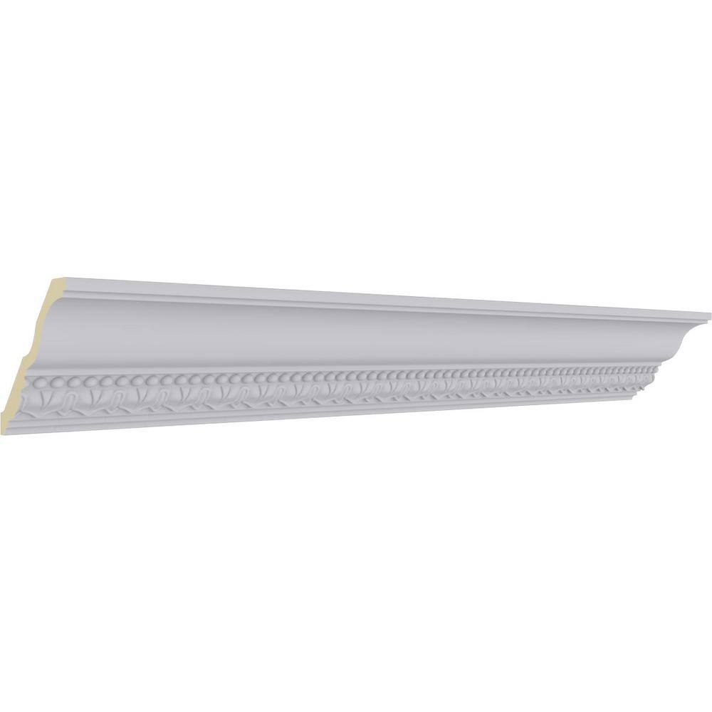 Primed White Geometric Polyurethane Crown Moulding Sample