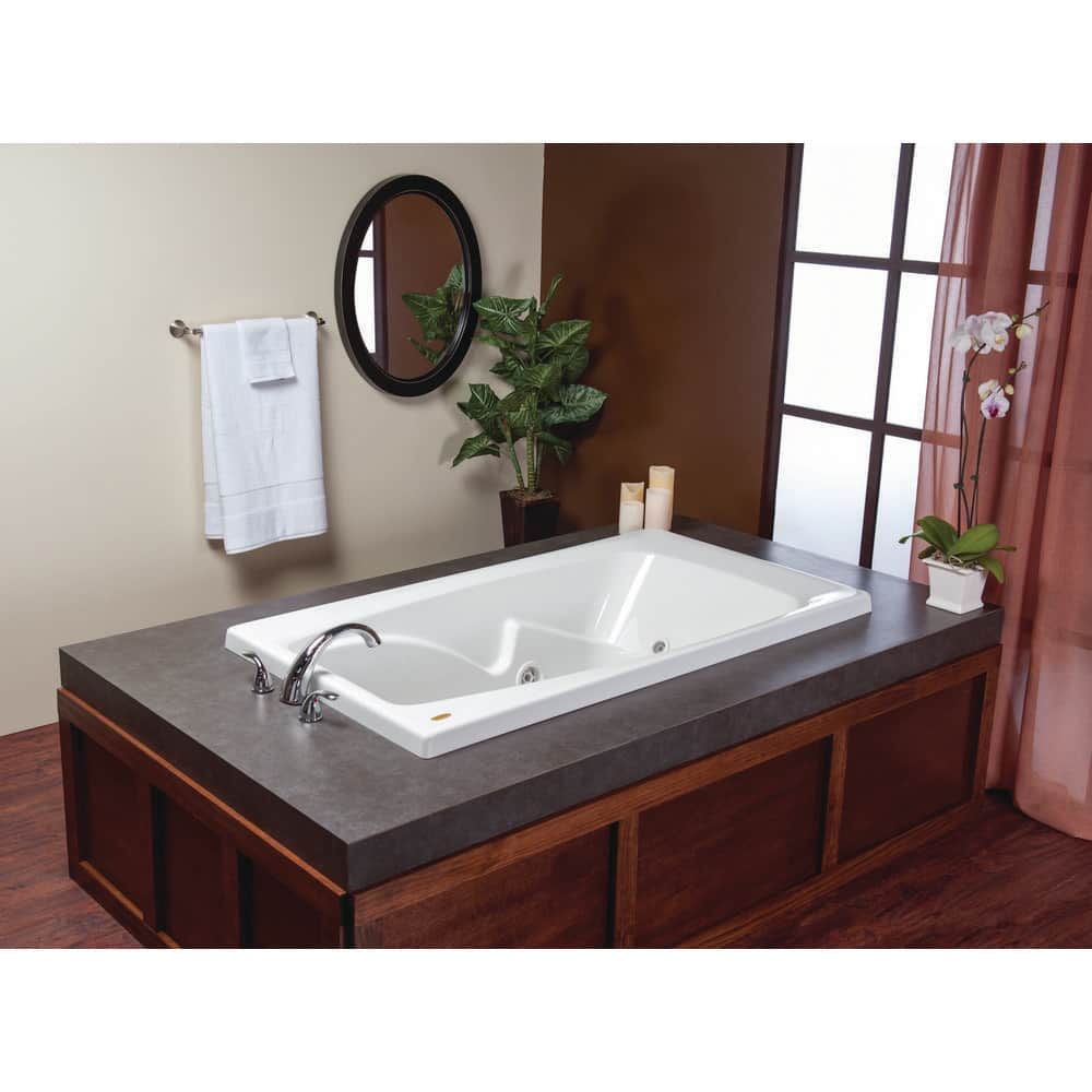 Cetra 60" x 36" White Acrylic Drop-In Whirlpool Tub