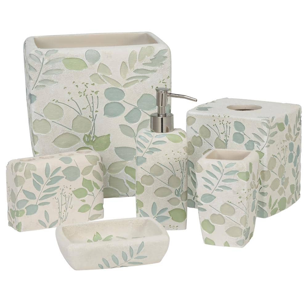 Creative Bath Springtime 6 Piece Bath Accessory Set In Sage Green   Sage Creative Bath Bathroom Accessory Sets Spr06sag 64 1000 