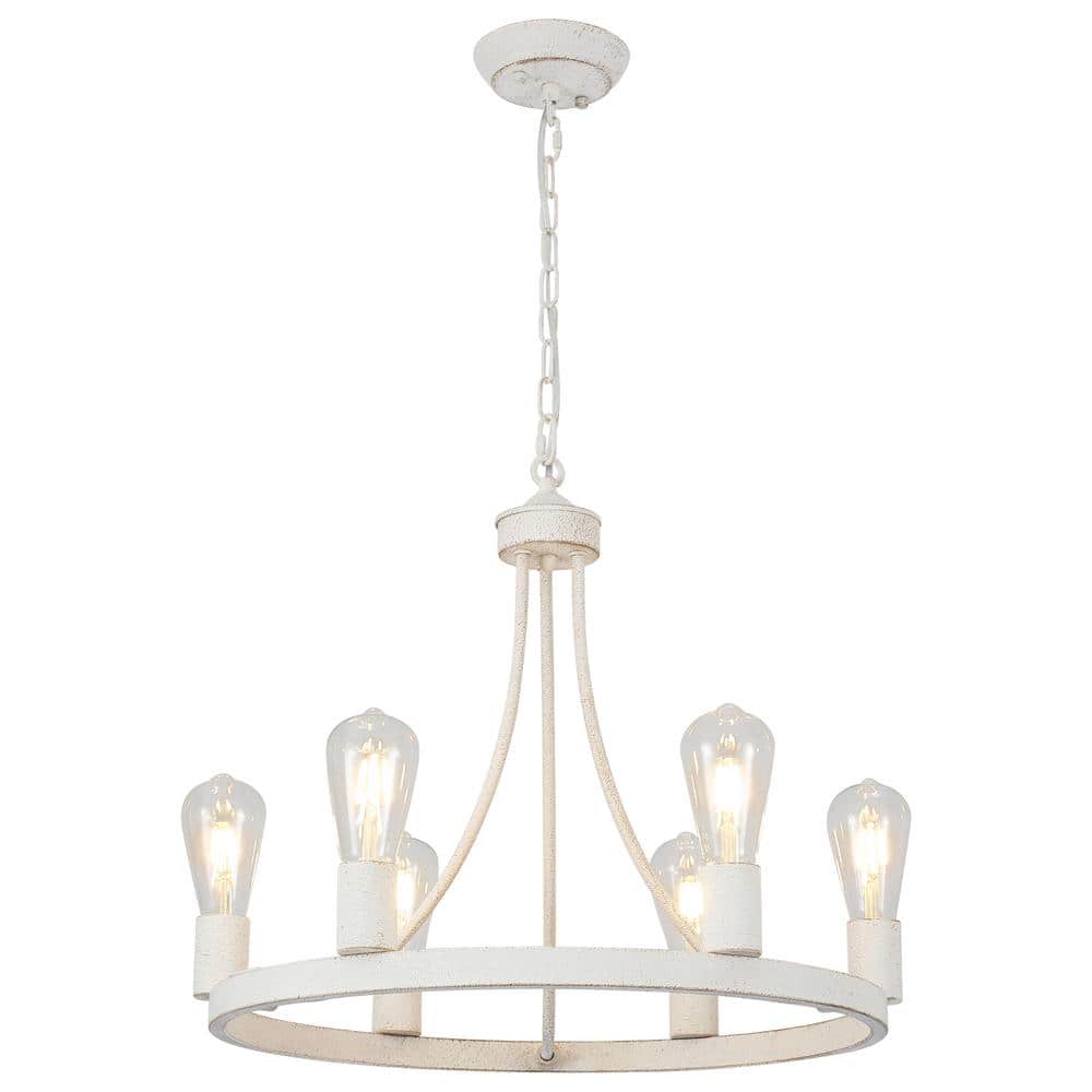 Hunter Langwood 6-Light Matte Copper Transitional Led Bare Bulb Chandelier