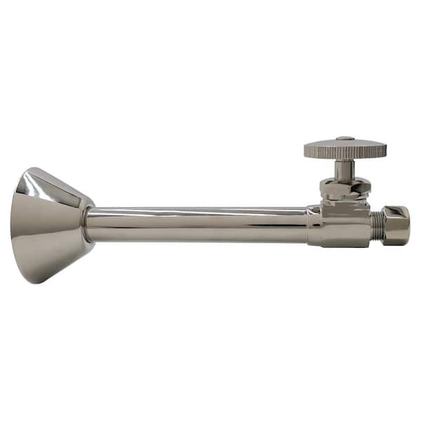 Westbrass 1/2 in. Copper Sweat x 3/8 in. O.D. Compression Outlet Angle Stop in Polished Nickel