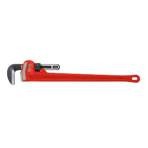 36 in. Straight Pipe Wrench for Heavy-Duty Plumbing Sturdy Plumbing Pipe Tool with Self Cleaning Threads and Hook Jaws